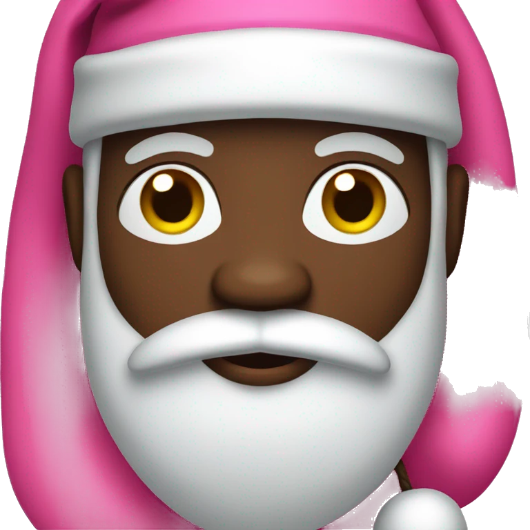 Black Santa with pink hat emoji