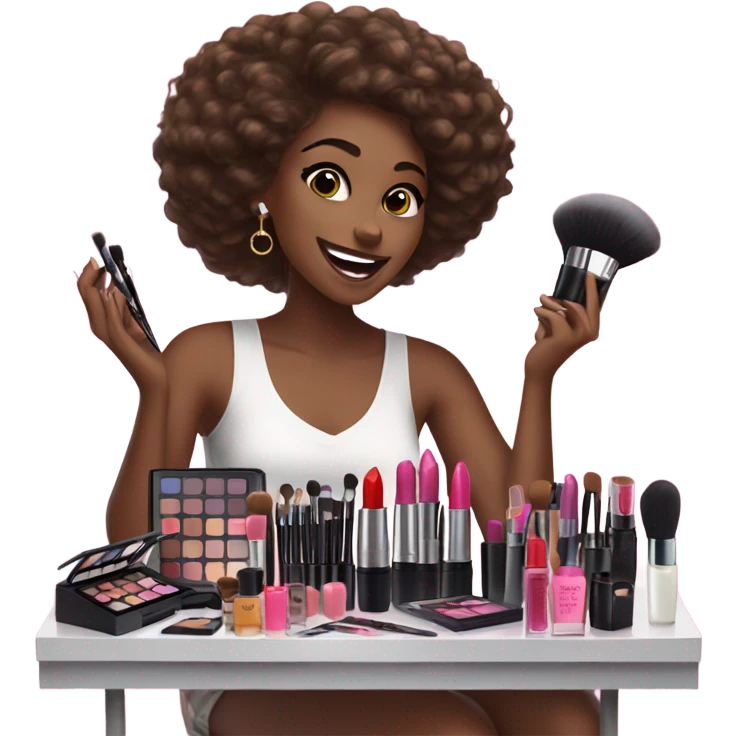 Makeup kit and a girl emoji