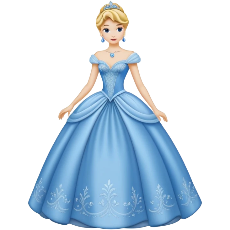 Cinderella in blue princess ball gown emoji