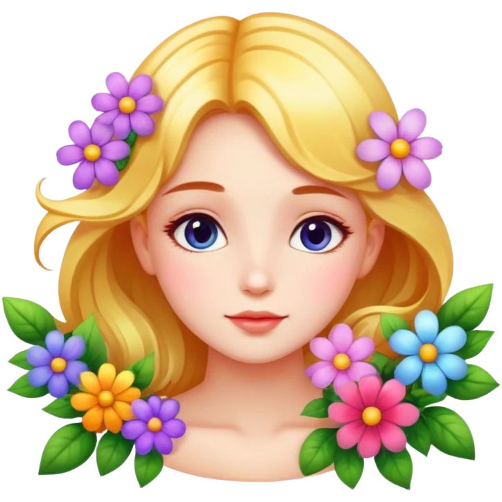 Dreamy pretty shiny colorful flower girl aesthetic emoji