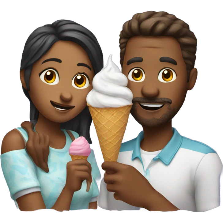Couple eating ice cream  emoji