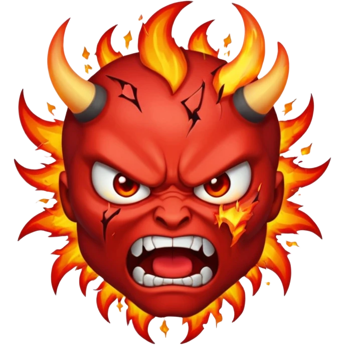 A demon emoji and a expoded emoji emoji