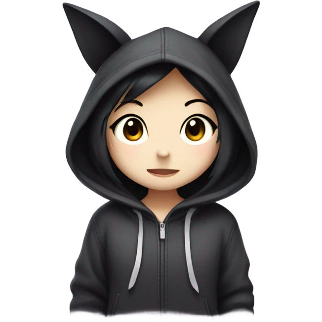 Kuromi wearing a hoodie emoji