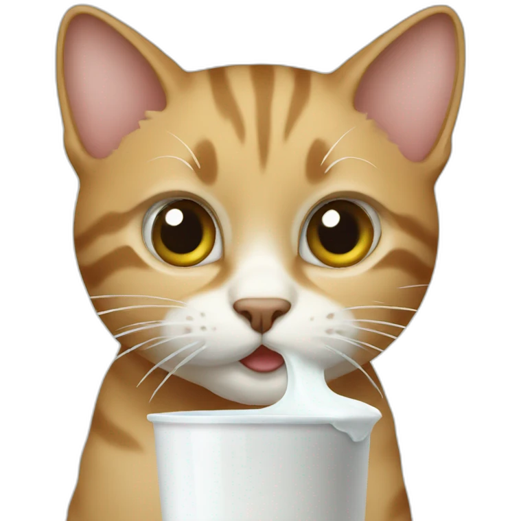 cat drinking milk emoji