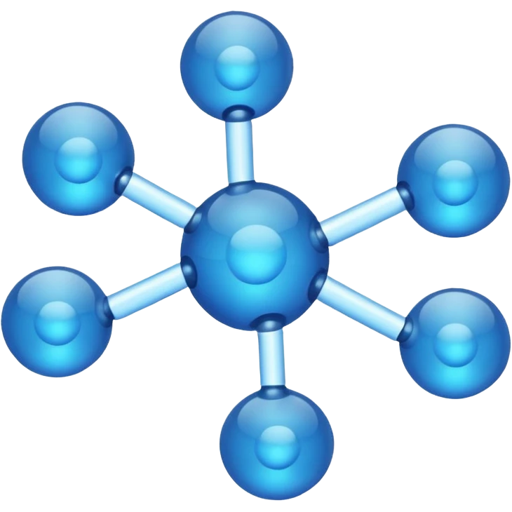blue chemical molecule emoji