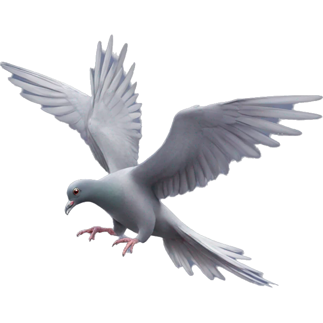 pigeon riding another pigeon like a dragon emoji