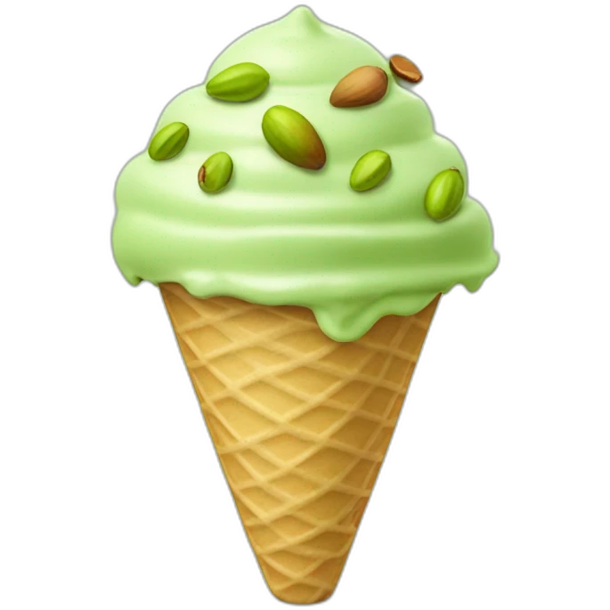 Huge pistachio ice cream with pistachio nuts emoji