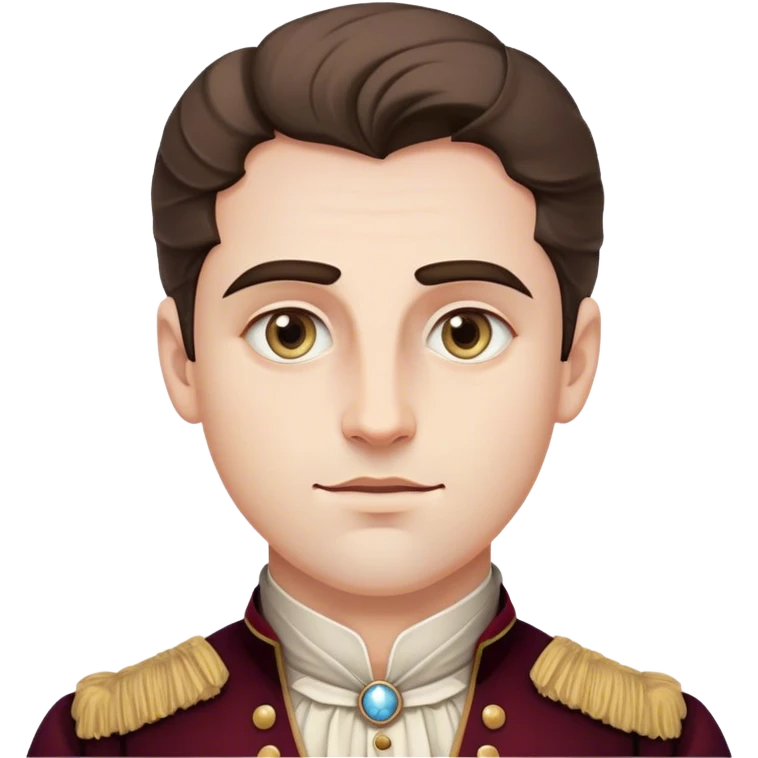 Cinematic Realistic Chopin Portrait Emoji, depicted as an introspective composer with expressive eyes and period attire, rendered with rich textured detail and soft classical lighting that captures his emotive musical genius. emoji