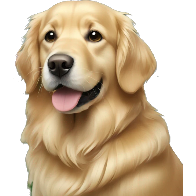 christmas golden retriever with christmas tree  emoji