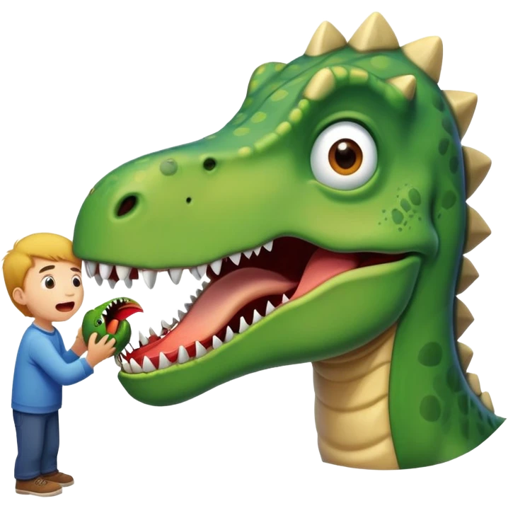 charlie being eaten by a dinosaur emoji