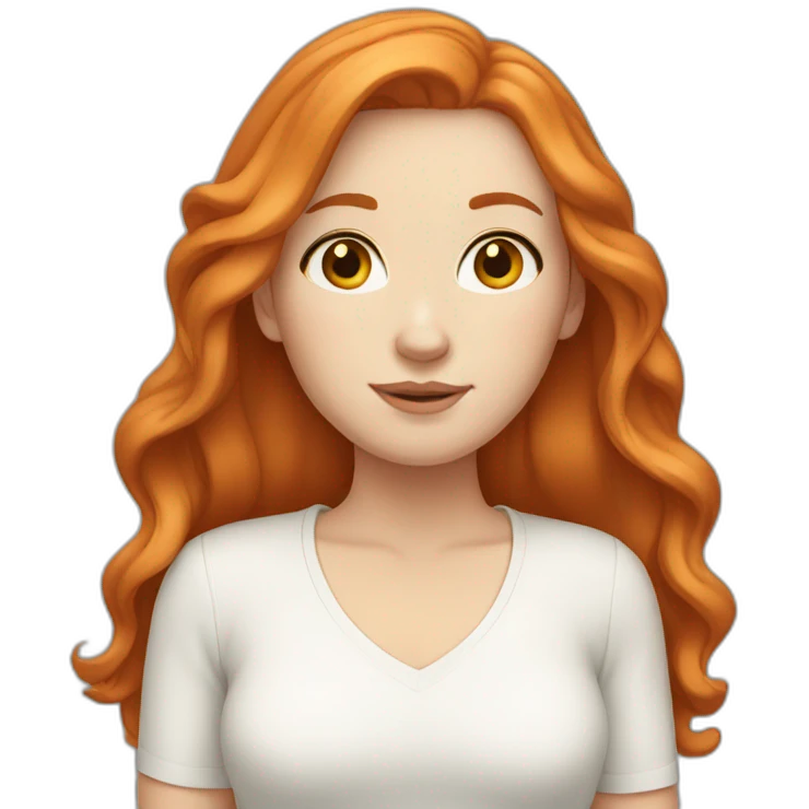 White girl with ginger hair emoji