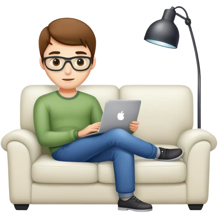programmer on the couch at home emoji