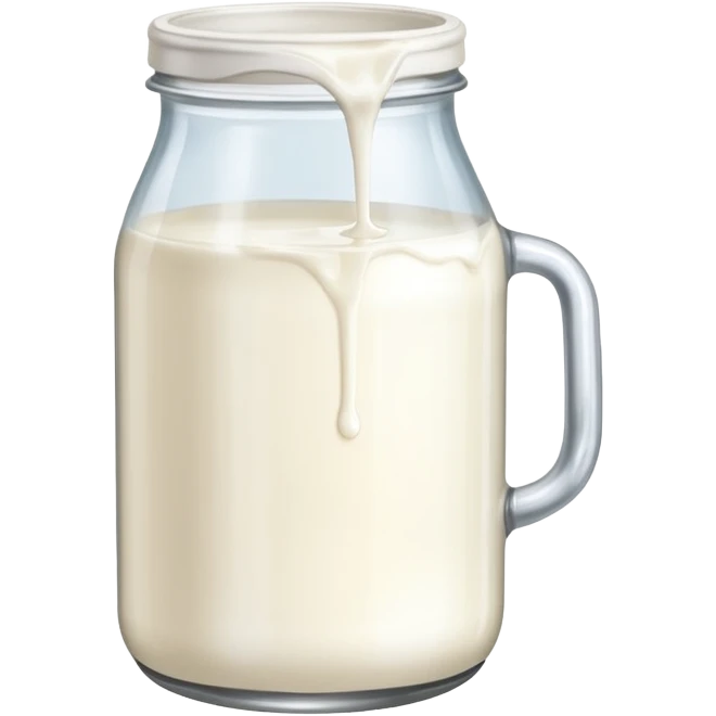a jar of milk but the top is sticky and its dripping emoji