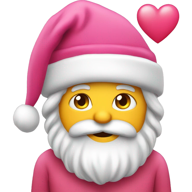 Pink heart with Santa clause emoji