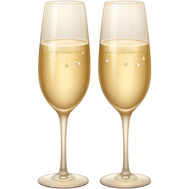 
2 light beige champagne glasses are knocked against each other emoji
