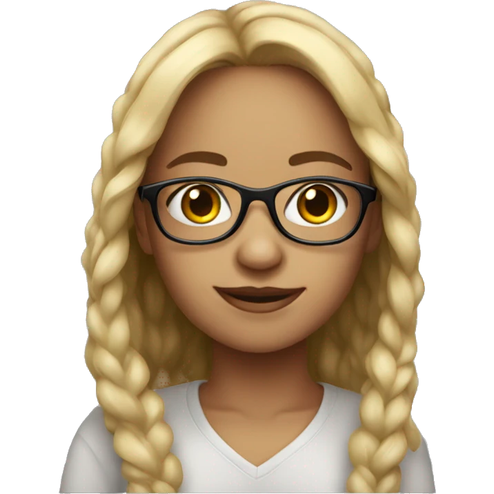 realistic girl with glasses emoji