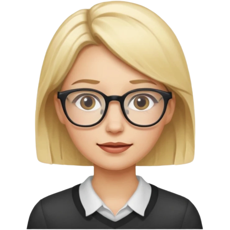Emotional blonde with glasses emoji