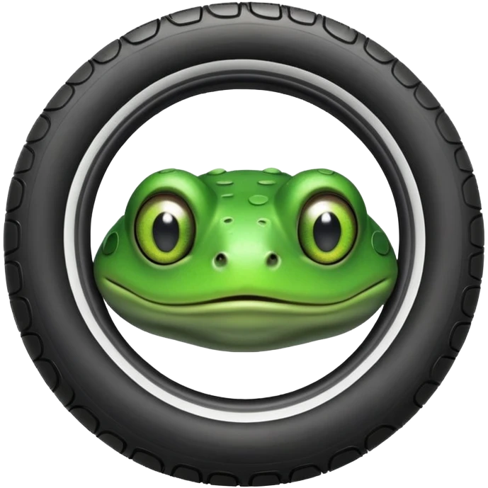 a tire   but only the head is that of a frog  emoji