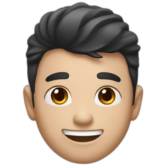 happy with dark hair emoji