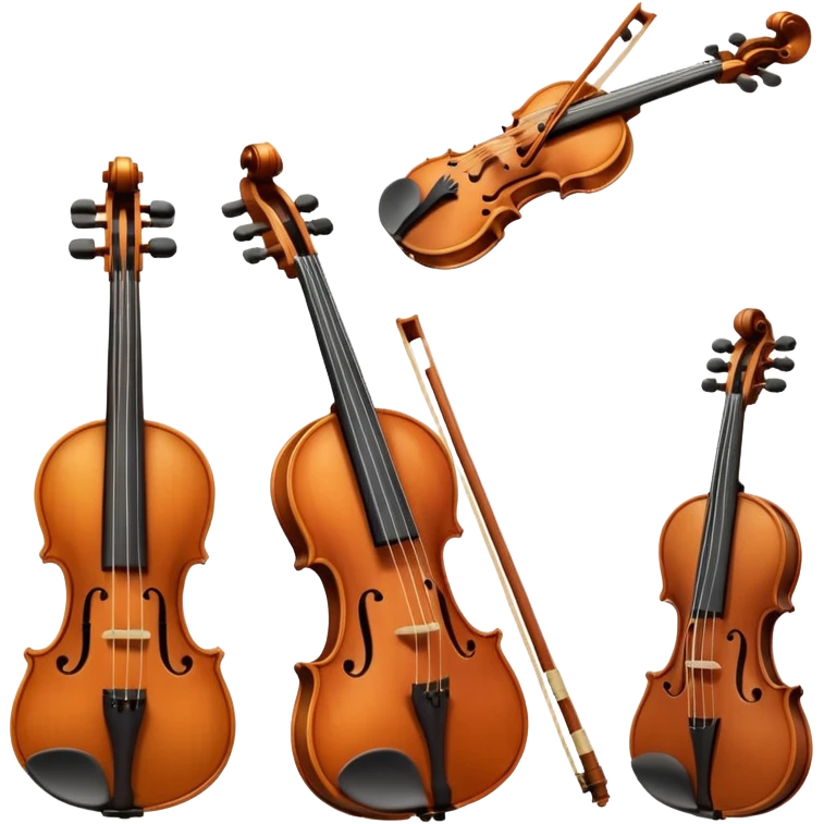 violin, flute, viola, and cello emoji