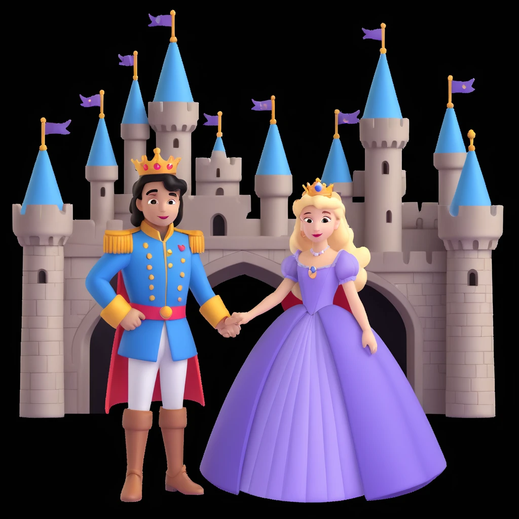 prince and princess disny dress close up photo in castle emoji