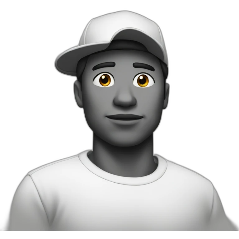 Giga Chad from profile meme black and white emoji