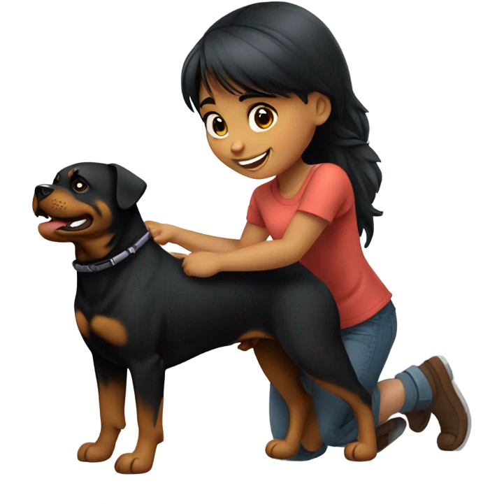 girl with rottweiler  emoji
