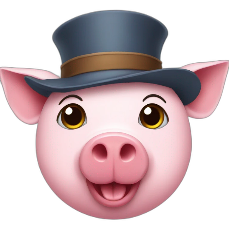 Cat pig with a hat emoji