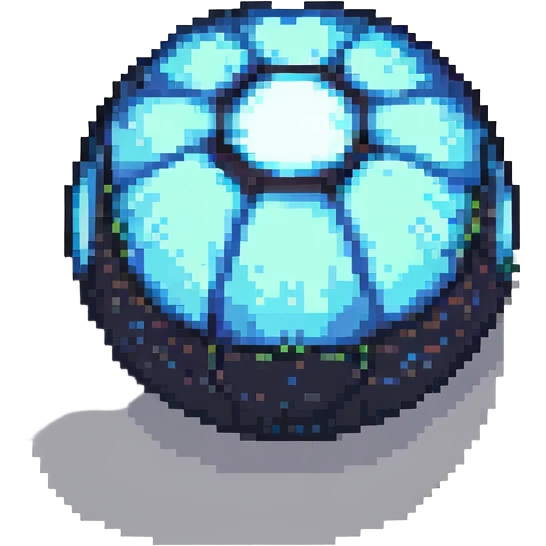 a single glowing cosmic particle, radiant ball, pixel art style emoji