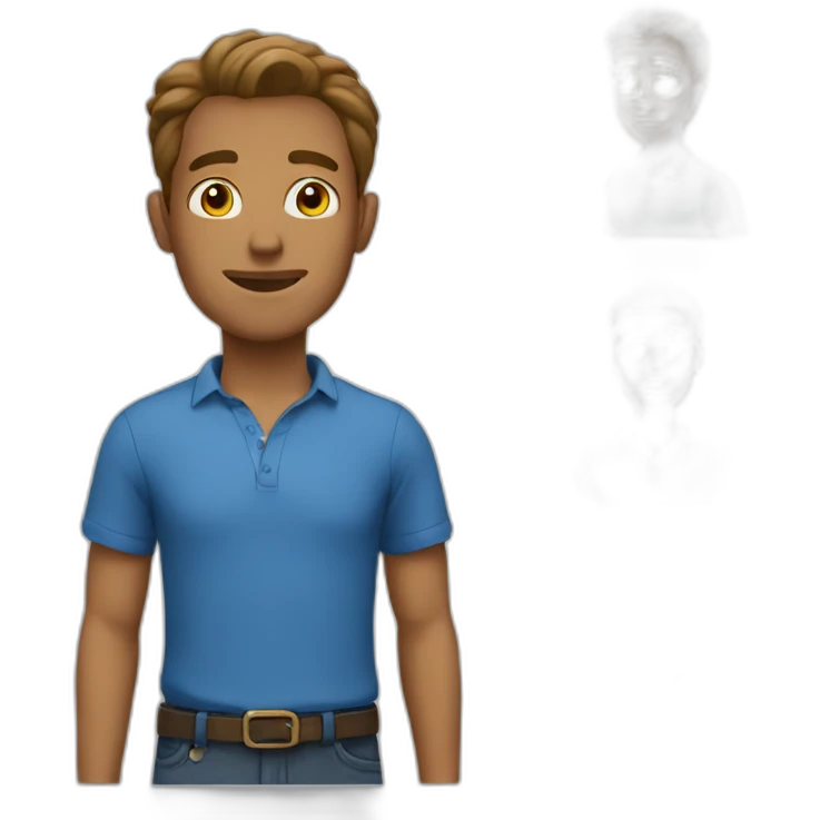 man blue shirt key emoji