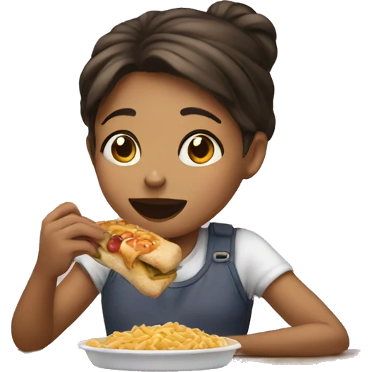 girl eating food emoji
