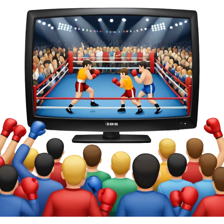 a boxing match shown on a television emoji