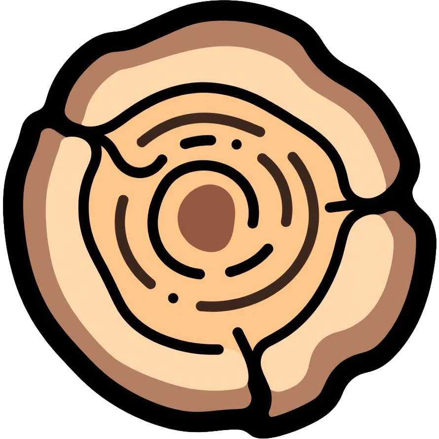 natural and renewable material: wood log with tree rings emoji