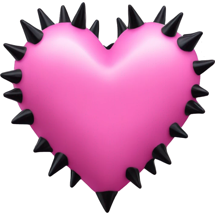 One-big-pink-heart-with-black-spikes emoji
