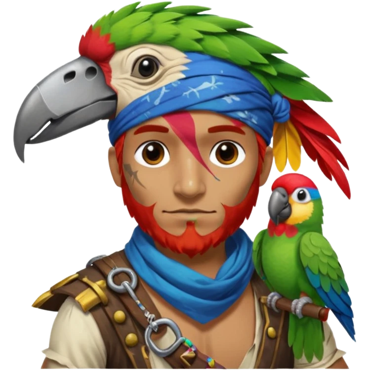 pirate and parrot emoji