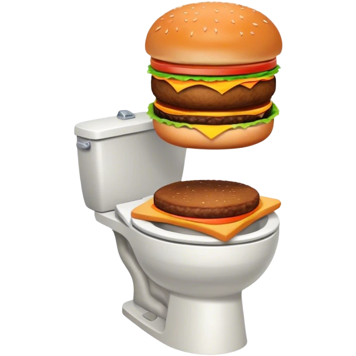 Skibidi was n the toilet with burger emoji