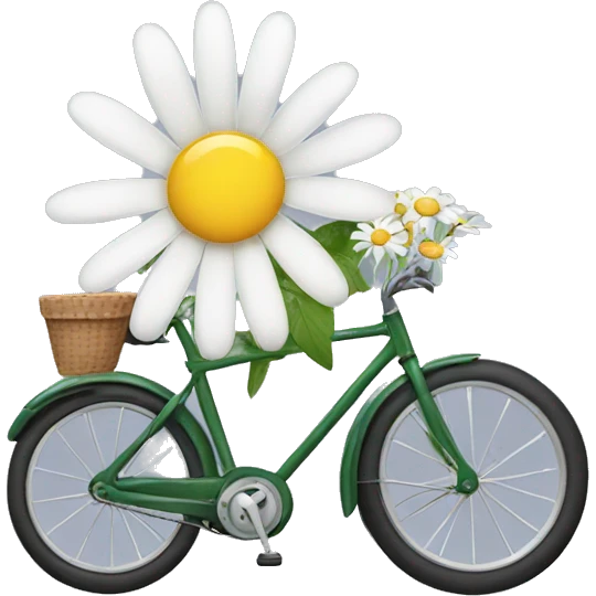daisy flower riding  a bike emoji
