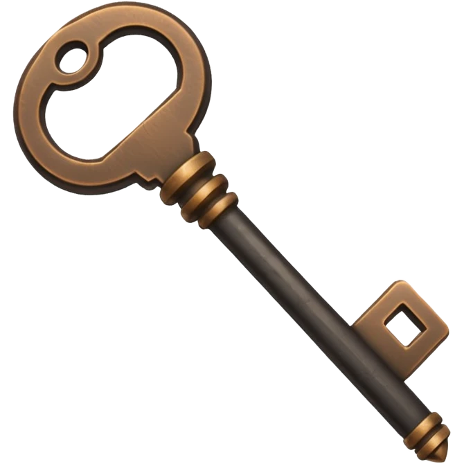 iOS style emoji, minimal ancient key, dark fantasy emoji