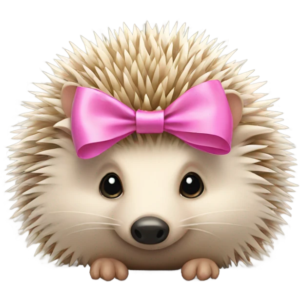 hedgehog with a pink bow emoji
