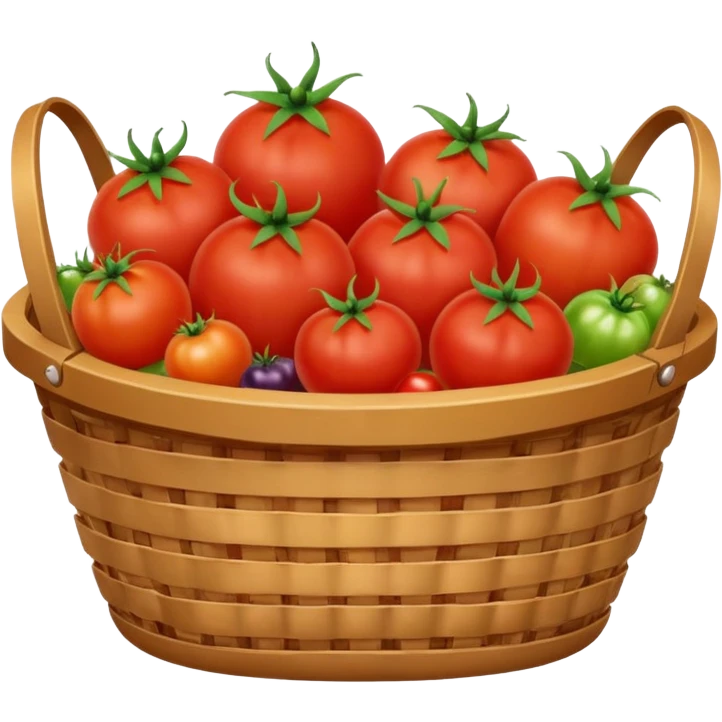 tomato and other fruits in basket emoji