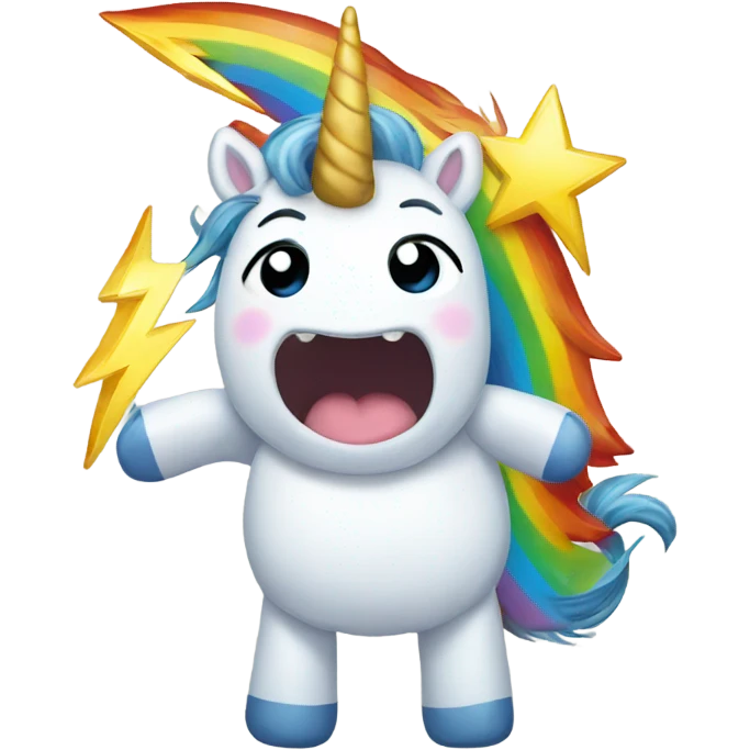 Unicorn with lightning bolt emoji