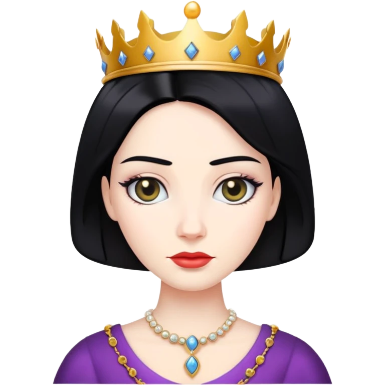 Queen with black hair emoji