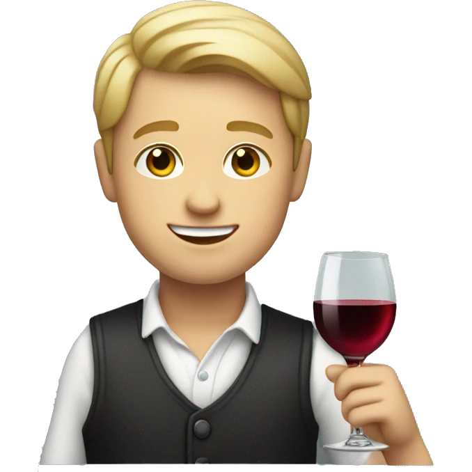 White boy holding wine glass   emoji
