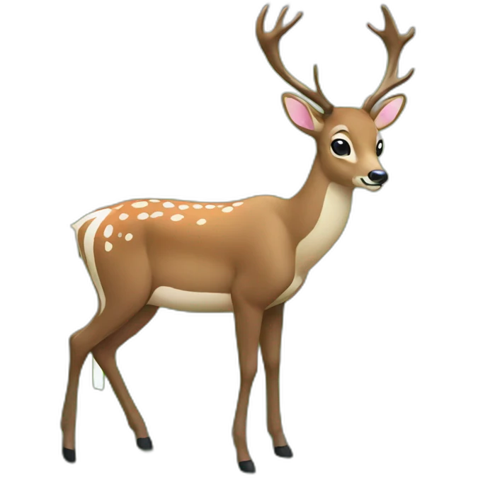 Deer on rugby field with jersey emoji