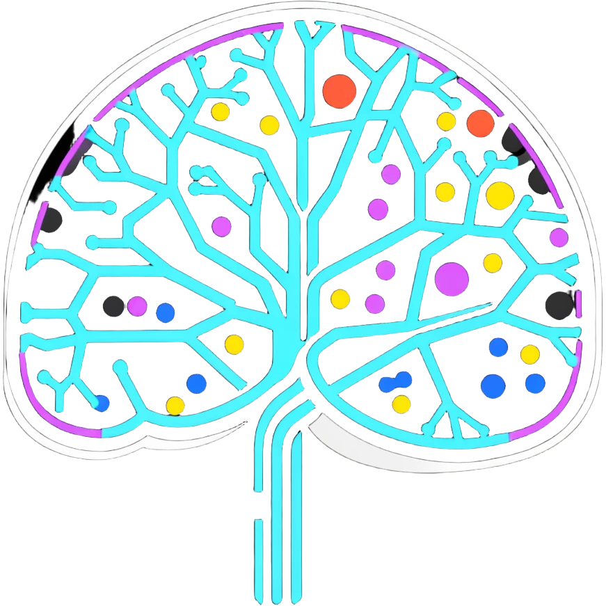 brain with neural network connections and digital elements emoji