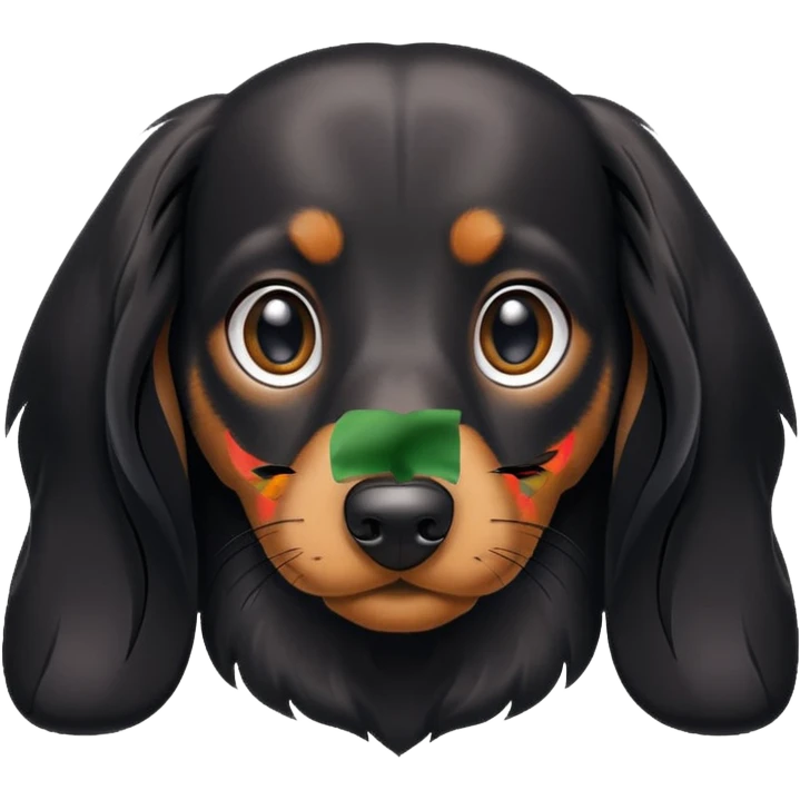 Black daschund long haired  emoji