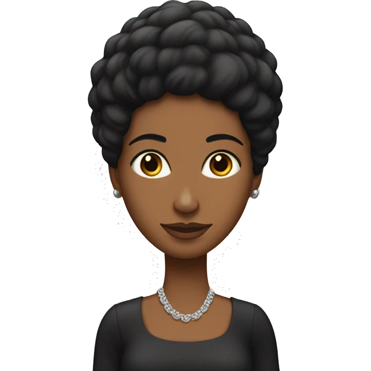 Mujer de piel morena pelo negro largo liso emoji