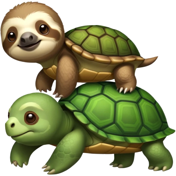 Turtle and Sloth mixed in emoji