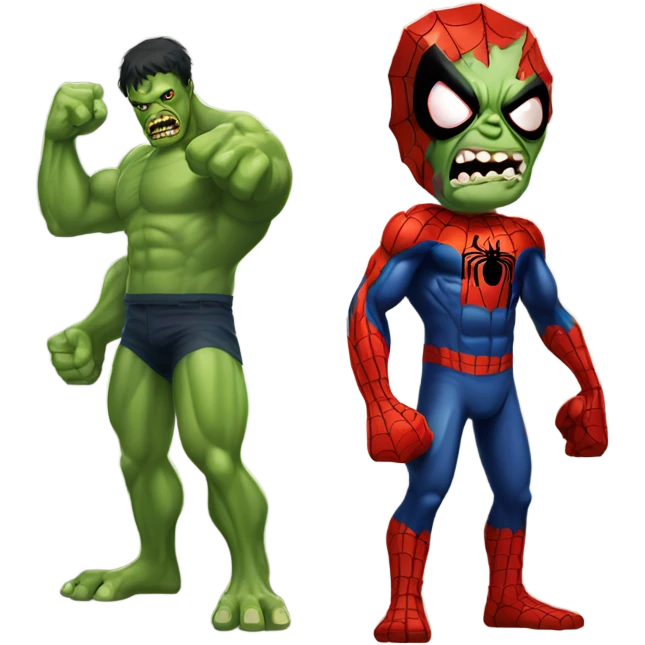 Zombie Spiderman fightto hulk  emoji