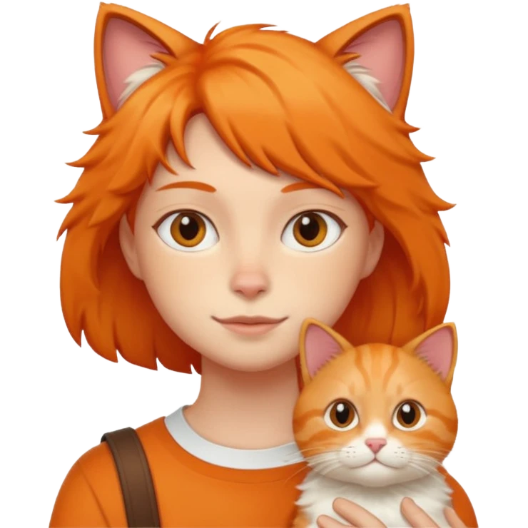 person with cat on their shoulder emoji